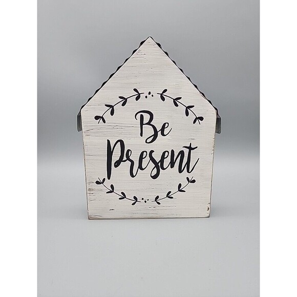 Be Present Wood Sign Stand Alone County Charm Collection Decorative Plaque - Picture 1 of 12